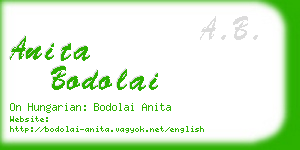 anita bodolai business card